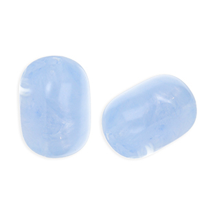 Acrylperlen Tube Light blue-white marble