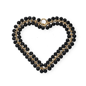 Top Facett Anh&auml;nger Herz Gold-black
