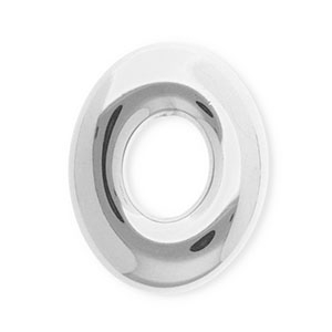 Schmuckzubeh&ouml;r Anh&auml;nger / Zwischenst&uuml;ck aus rostfreiem Edelstahl, Oval Silver