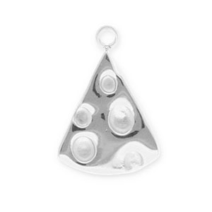Anh&auml;nger aus rostfreiem Edelstahl, Pizzast&uuml;ck Silver