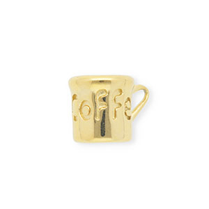 Anh&auml;nger aus rostfreiem Edelstahl, Kaffeetasse Gold