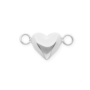 Schmuckzubeh&ouml;r Zwischenst&uuml;ck aus rostfreiem Edelstahl, Herz Silver