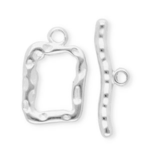 Schmuckzubeh&ouml;r Kapitelverschluss aus rostfreiem Edelstahl, Rechteck Silver