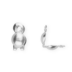 Schmuckzubeh&ouml;r Kalotten aus rostfreiem Edelstahl, 2mm Silver