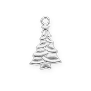 Anh&auml;nger aus rostfreiem Edelstahl, Weihnachtsbaum Silver