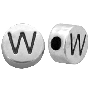 DQ Metall Perlen Buchstabe W Antik silber (Nickelfrei)