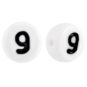 Acryl Zahlen 9 Weiss