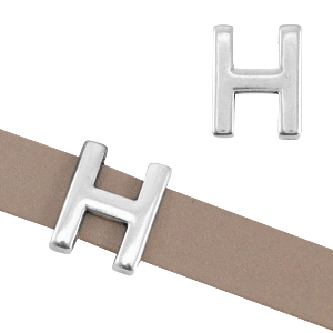 DQ Metall Schieber Buchstabe "H" &Oslash;10.3x2.3mm Antik silber (nickelfrei)