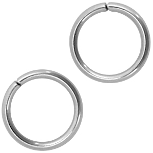 Stainless Steel - Rostfrei Stahl Schmuckzubeh&ouml;r Bindering 8mm Silber 