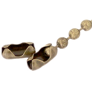 DQ Metall Verschluss Kugelkette 2mm Antik gold