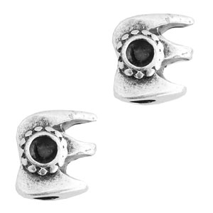 Metall Perlen TQ mit doppel Fassung 4mm Antique silber