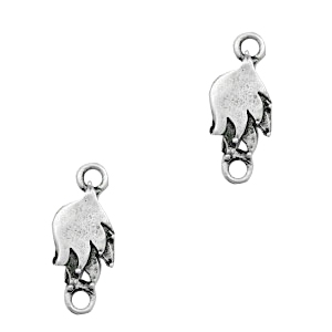 Metall Anh&auml;nger TQ Zwischenst&uuml;ck Federn Antique silber