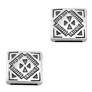 Metall Zubeh&ouml;r TQ Schieber viereckig &Oslash;13.8x2.4mm Antique silber