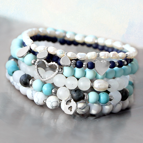 Beginnen Sie mit Acrylperlen, Natursteinperlen, Edelstahlperlen und Anh&auml;nger sowie den Mix & Match DQ-Schl&uuml;sselanh&auml;ngern: