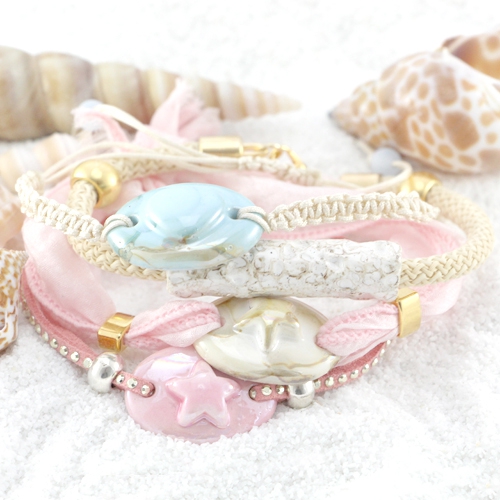 Armb&auml;nder mit DQ Griechische Keramik Zwischenst&uuml;cke