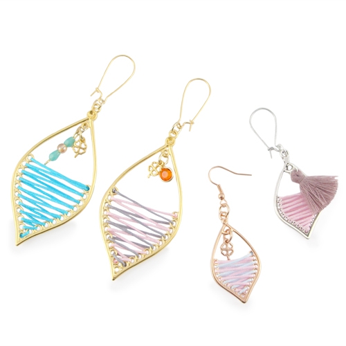 Sch&ouml;ne DQ Metall Anh&auml;nger in Tropfenform mit Macram&eacute; Draht