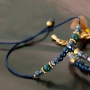 Schmuck Set in schickem Royal blue kombiniert mit Metall DQ gold