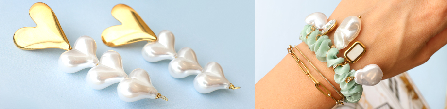 Neue serie mit imitationsperlen im s&uuml;sswasser-look