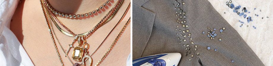 Neue Serie Hotfix-Strasssteine und Strassketten