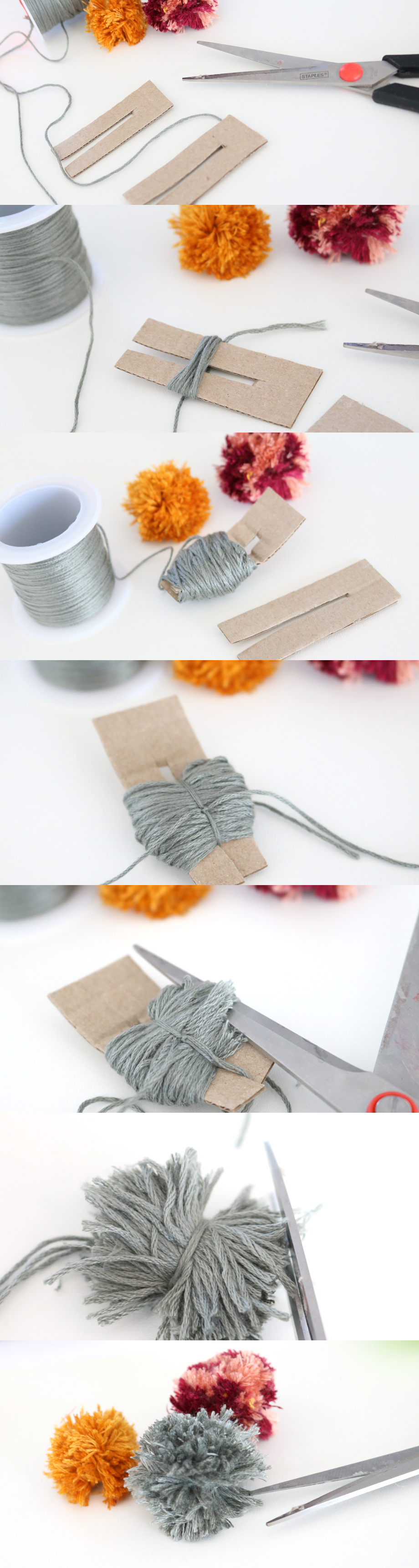 Pompoms machen mit Macramé afbeelding