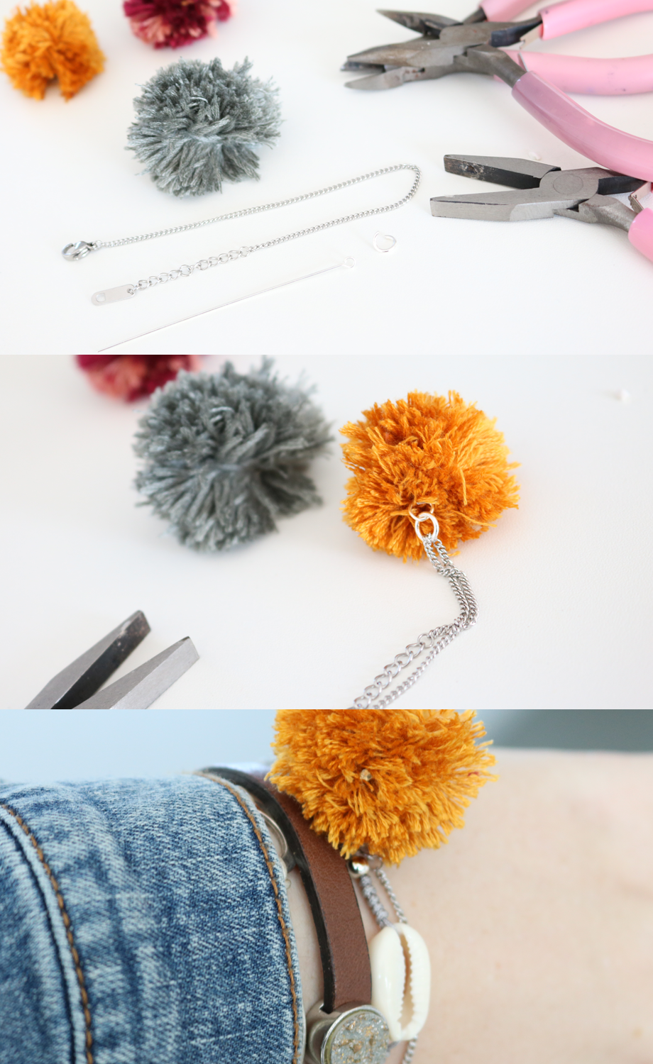 Pompoms machen mit Macramé afbeelding