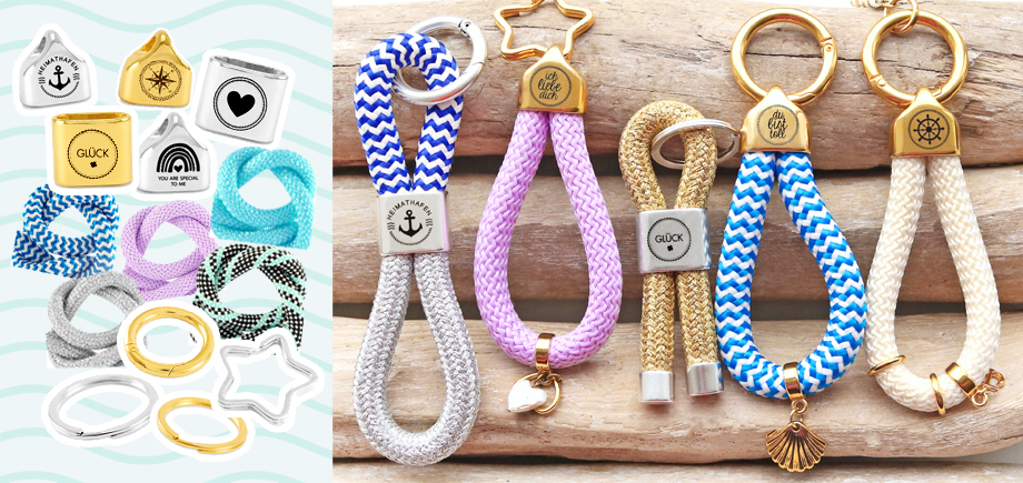 DQ Schlüsselanhänger mit Segeltau 